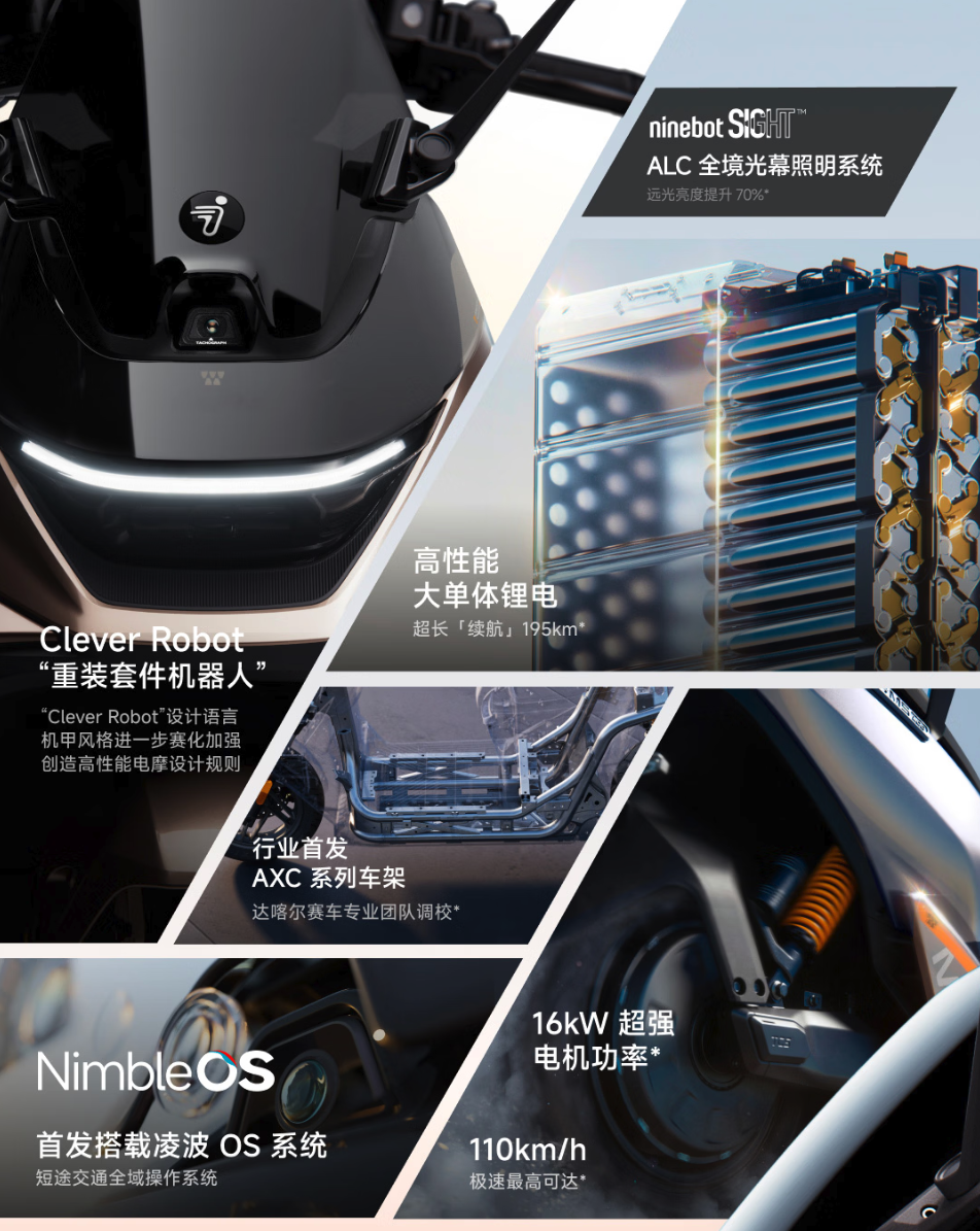 九号M5 200电动摩托车发布 19299元起搭首发AXC车架与NimbleOS系统